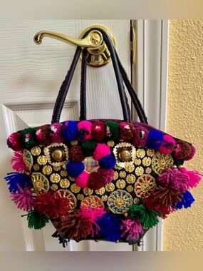 Figue Pom Pom Tassel Tote Bag - Small